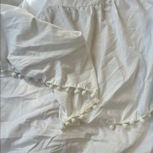 Crib Skirt White Pom-Pom Trim